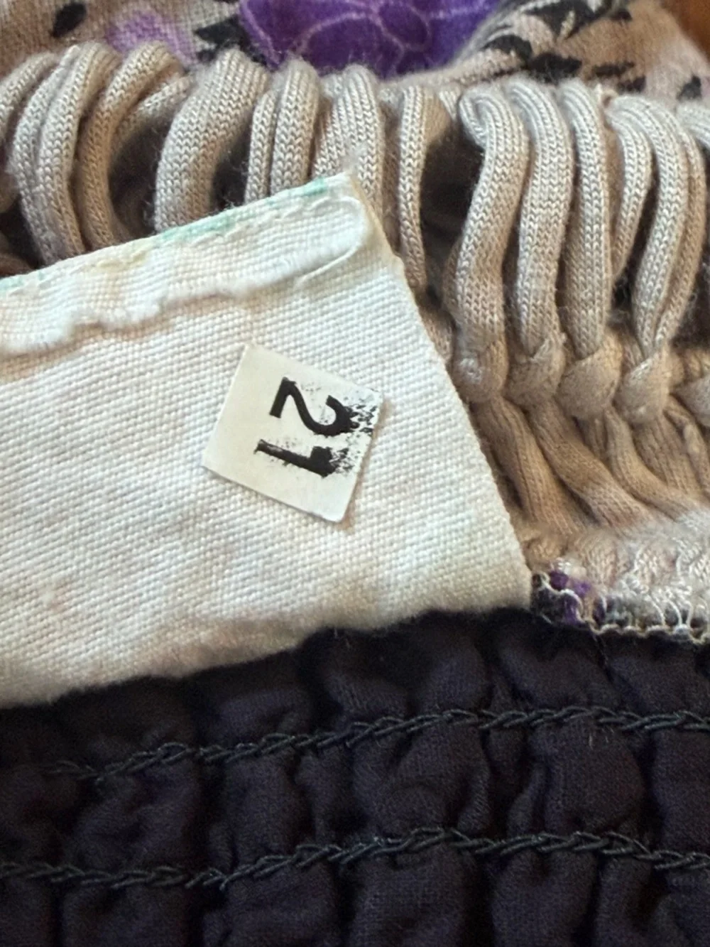 Free People Y2K Vintage Cotton Linen Purple Black Mini Dress Whimsigoth Cottage